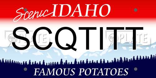 SCQTITT Idaho License Plate