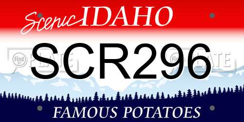 SCR296 Idaho License Plate