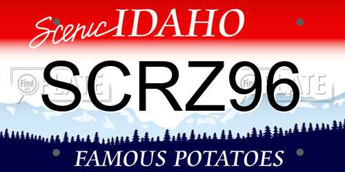 SCRZ96 Idaho License Plate