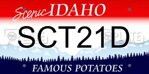 SCT21D Idaho License Plate