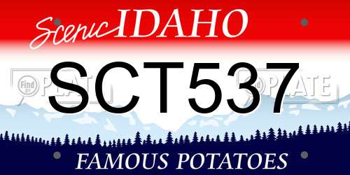 SCT537 Idaho License Plate