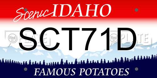 SCT71D Idaho License Plate