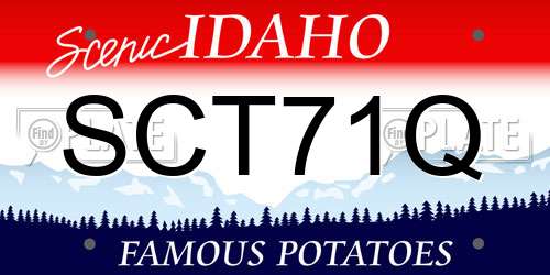 SCT71Q Idaho License Plate