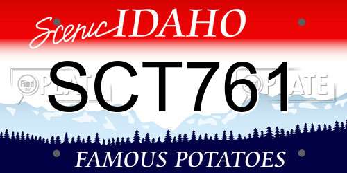 SCT761 Idaho License Plate