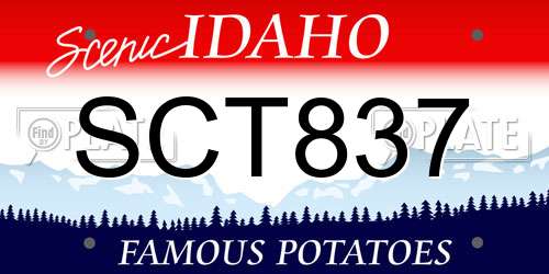 SCT837 Idaho License Plate
