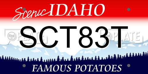 SCT83T Idaho License Plate