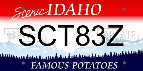 SCT83Z Idaho License Plate