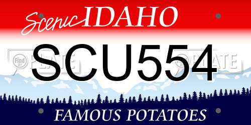 SCU554 Idaho License Plate