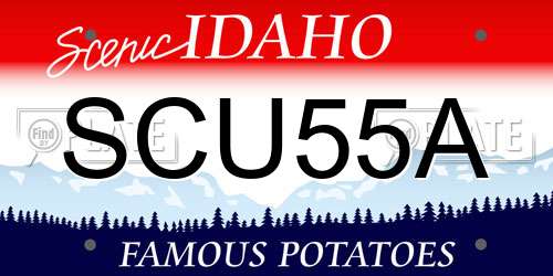 SCU55A Idaho License Plate