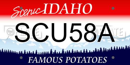 SCU58A Idaho License Plate