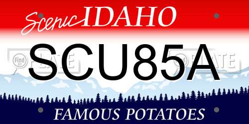 SCU85A Idaho License Plate