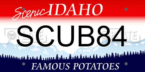 SCUB84 Idaho License Plate