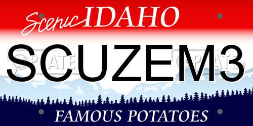 SCUZEM3 Idaho License Plate
