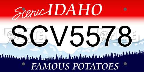 SCV5578 Idaho License Plate