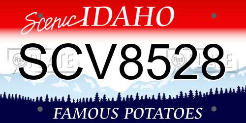 SCV8528 Idaho License Plate
