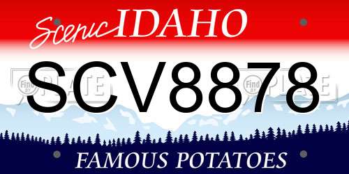 SCV8878 Idaho License Plate