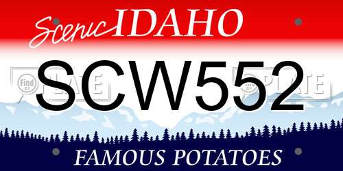 SCW552 Idaho License Plate