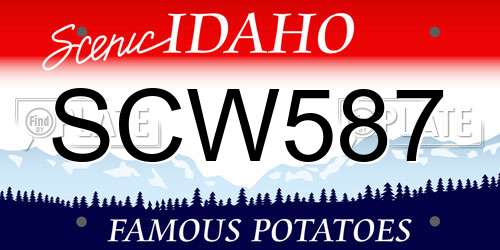 SCW587 Idaho License Plate