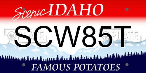 SCW85T Idaho License Plate