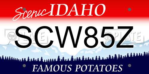 SCW85Z Idaho License Plate