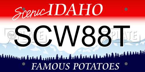 SCW88T Idaho License Plate