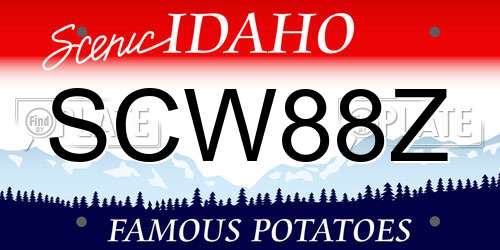 SCW88Z Idaho License Plate
