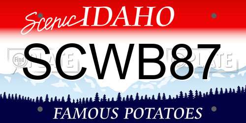 SCWB87 Idaho License Plate