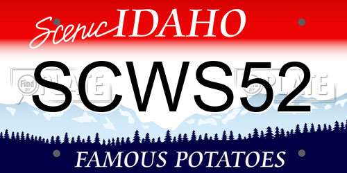 SCWS52 Idaho License Plate