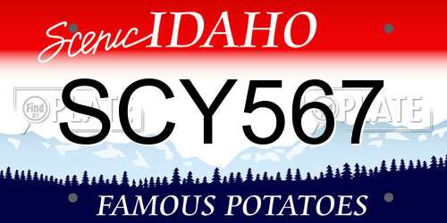 SCY567 Idaho License Plate