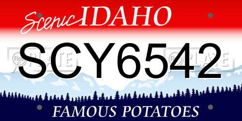 SCY6542 Idaho License Plate
