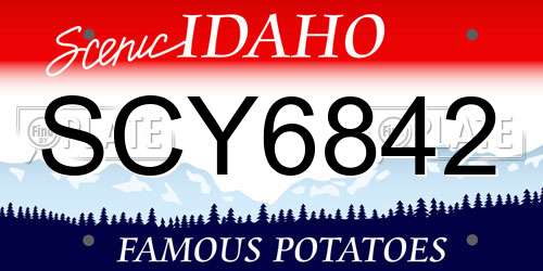 SCY6842 Idaho License Plate
