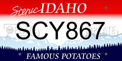 SCY867 Idaho License Plate