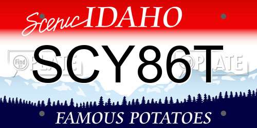SCY86T Idaho License Plate