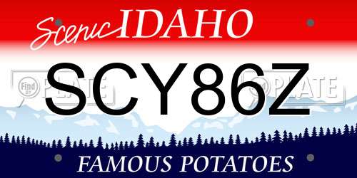 SCY86Z Idaho License Plate