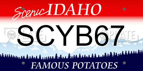 SCYB67 Idaho License Plate