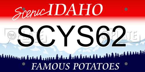 SCYS62 Idaho License Plate
