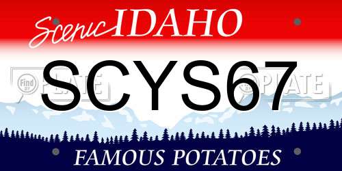 SCYS67 Idaho License Plate
