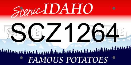 SCZ1264 Idaho License Plate