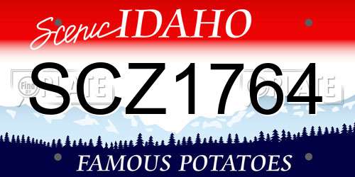 SCZ1764 Idaho License Plate