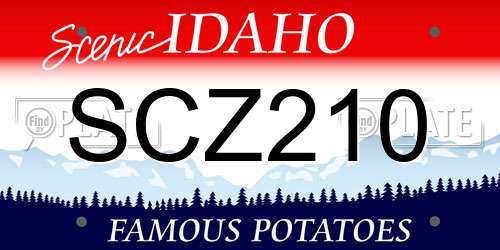 SCZ210 Idaho License Plate