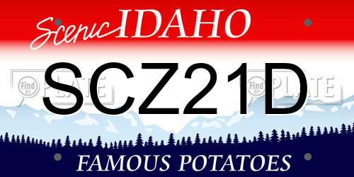 SCZ21D Idaho License Plate