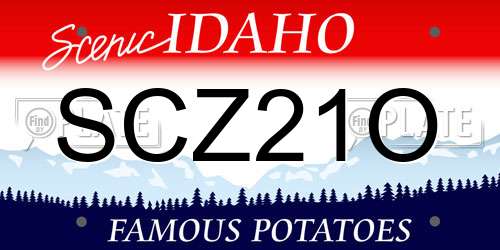 SCZ21O Idaho License Plate