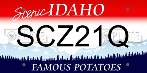SCZ21Q Idaho License Plate