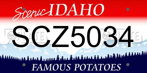 SCZ5034 Idaho License Plate