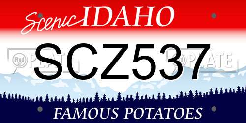 SCZ537 Idaho License Plate