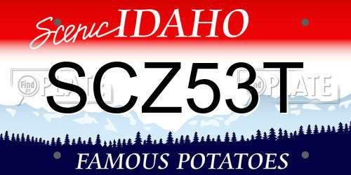 SCZ53T Idaho License Plate