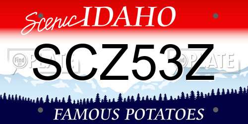 SCZ53Z Idaho License Plate