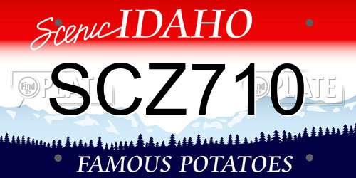 SCZ710 Idaho License Plate