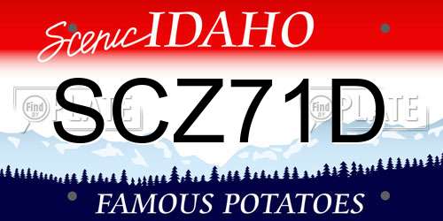 SCZ71D Idaho License Plate