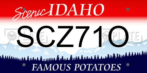 SCZ71O Idaho License Plate